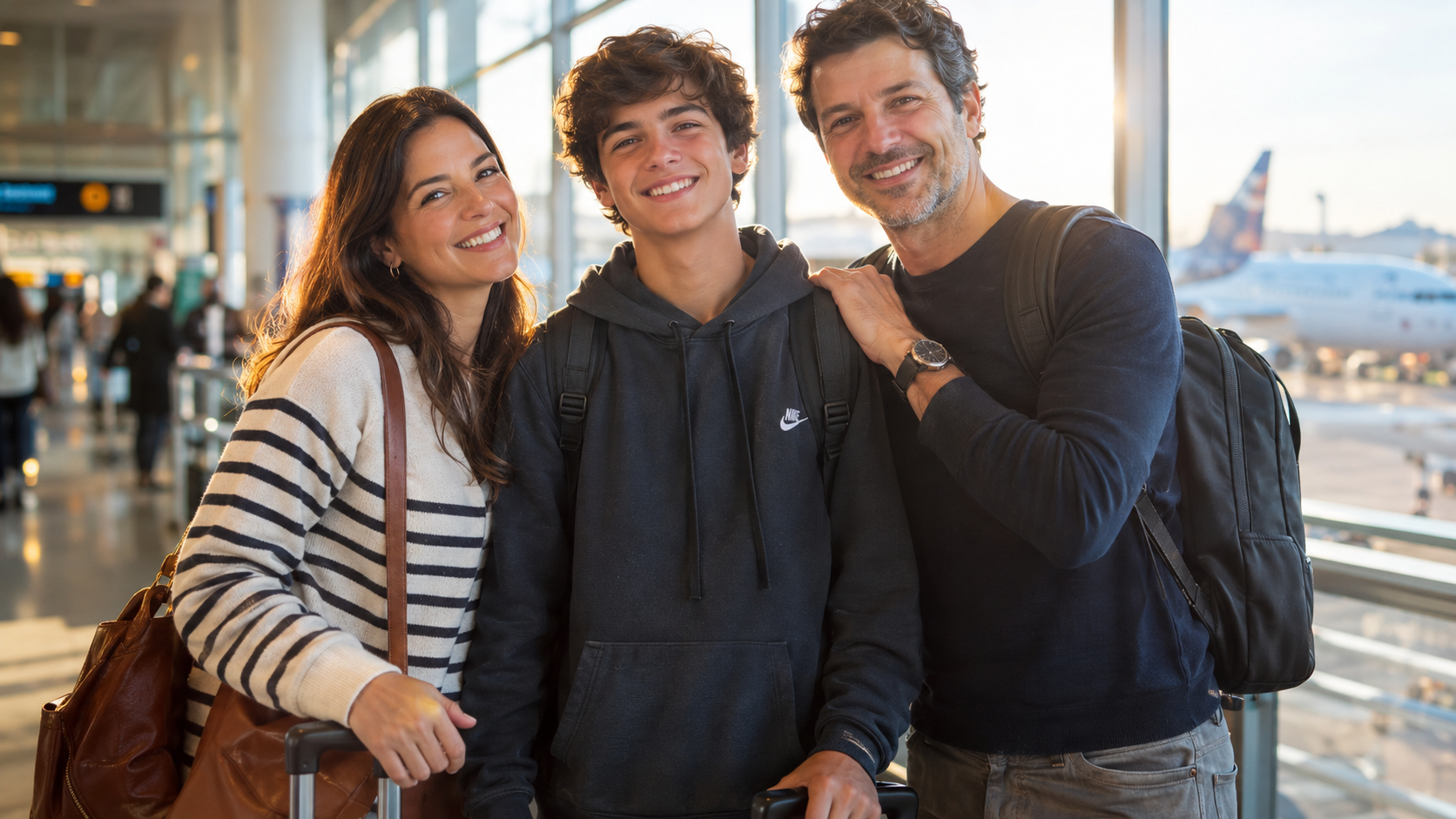 Família acompanhando a jornada esportiva do jovem